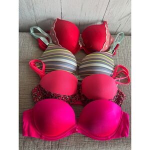 Victoria's Secret PINK Bra Bundle Lot of 4 Size 34B Push Up Demi
